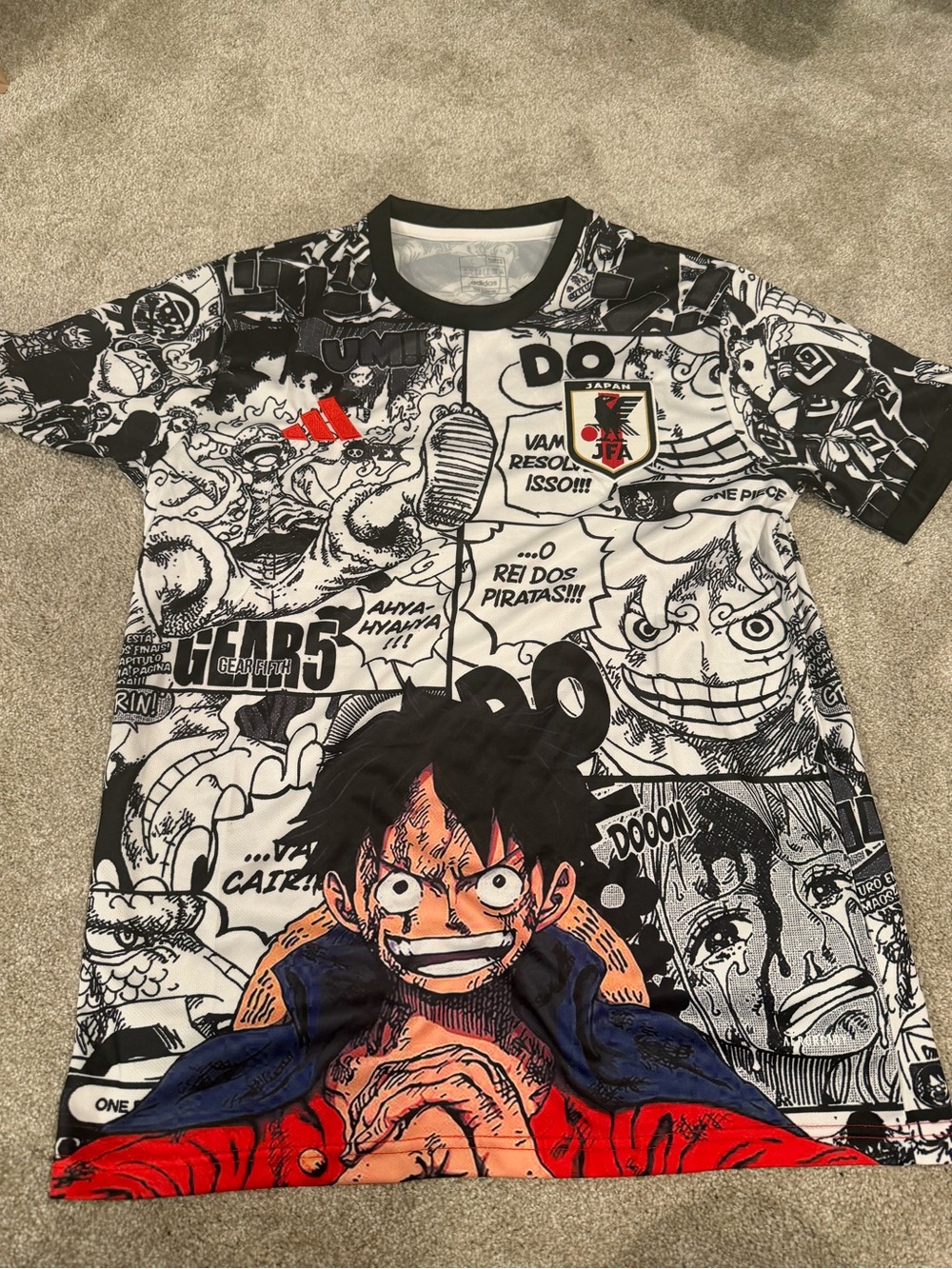 Adidas Japan concept kit one piece luffy soccer jersey slim fit kit gear 5
